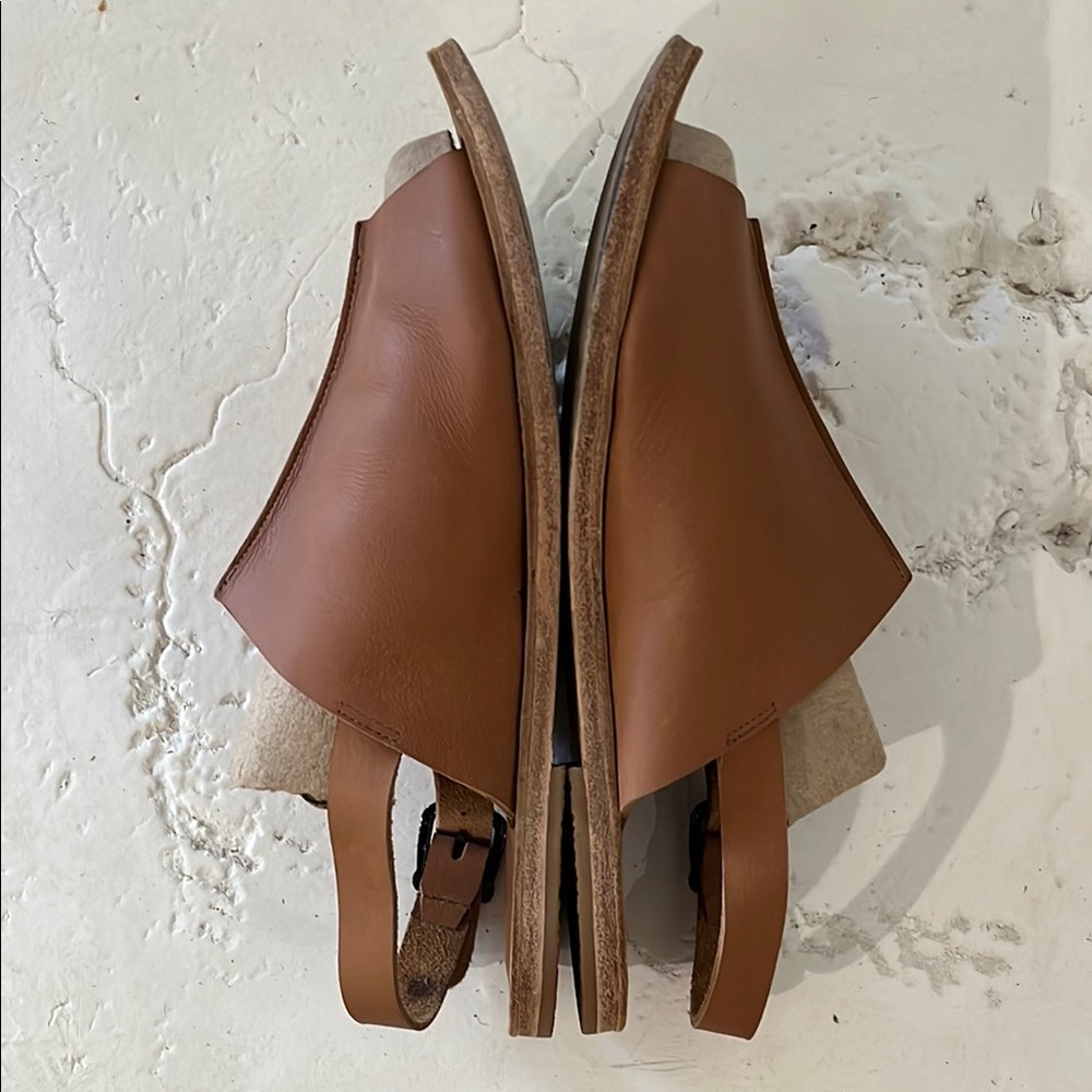 Greek sandals Women's Brown Leather Slingback Sandals - Picture 3 of 6